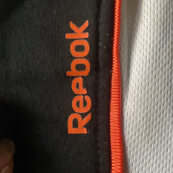 Reebok tricot pants size S (8) boys. Black white and orange/grey. - Picture 8 of 16